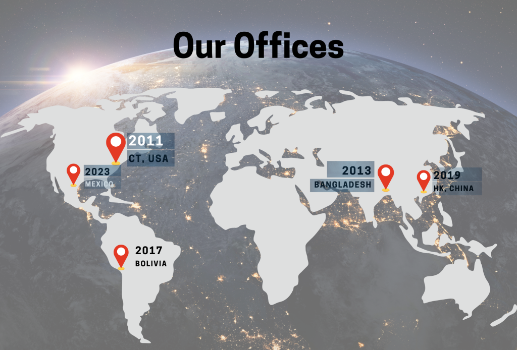 USA, Banglades, China, Mexico, Bolivia, Our Offices for International Trading